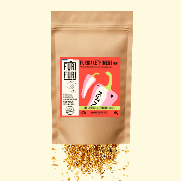 ECO-RECHARGE FURIKAKE PIMENT FORT - Alternative au sel - Condiment sésame & algues