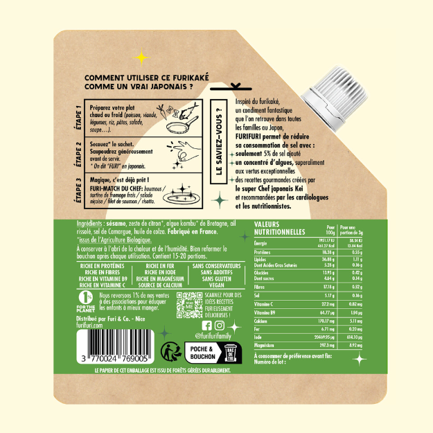 FURIKAKE CITRON DUO - Alternative au sel - Condiment sésame & algues