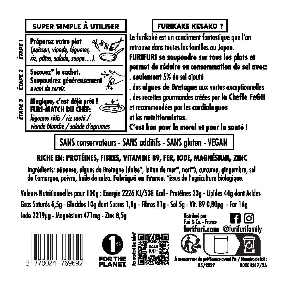 ECO-REFILL FURIKAKE CURCUMA DUO - Alternative to salt - Sesame & seaweed condiment