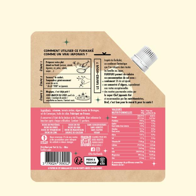 FURIKAKE TOMATE - Alternative au sel - Condiment sésame & algues