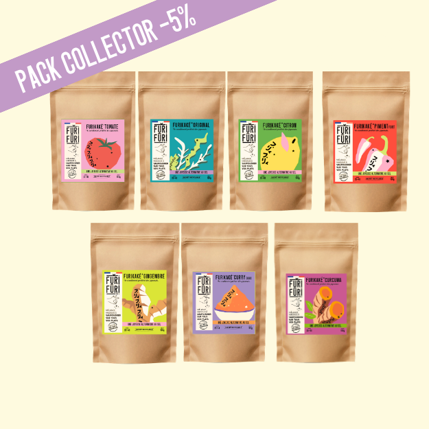 PACK OF 8 ECO-REFILLS FURIKAKE - Alternative to salt - Sesame &amp; seaweed condiment