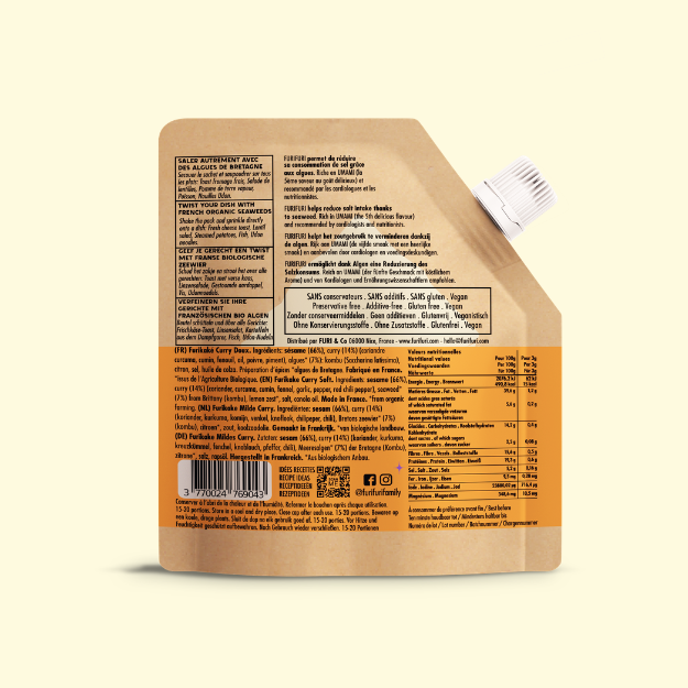 FURIKAKE CURRY DOUX - Alternative au sel - Condiment sésame & algues