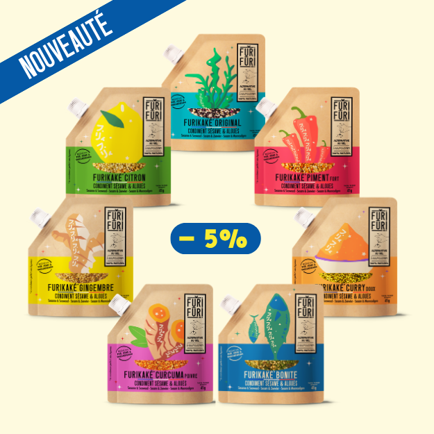 PACK DÉCOUVERTE 7 sachets - Alternative au sel - Condiment sésame & algues