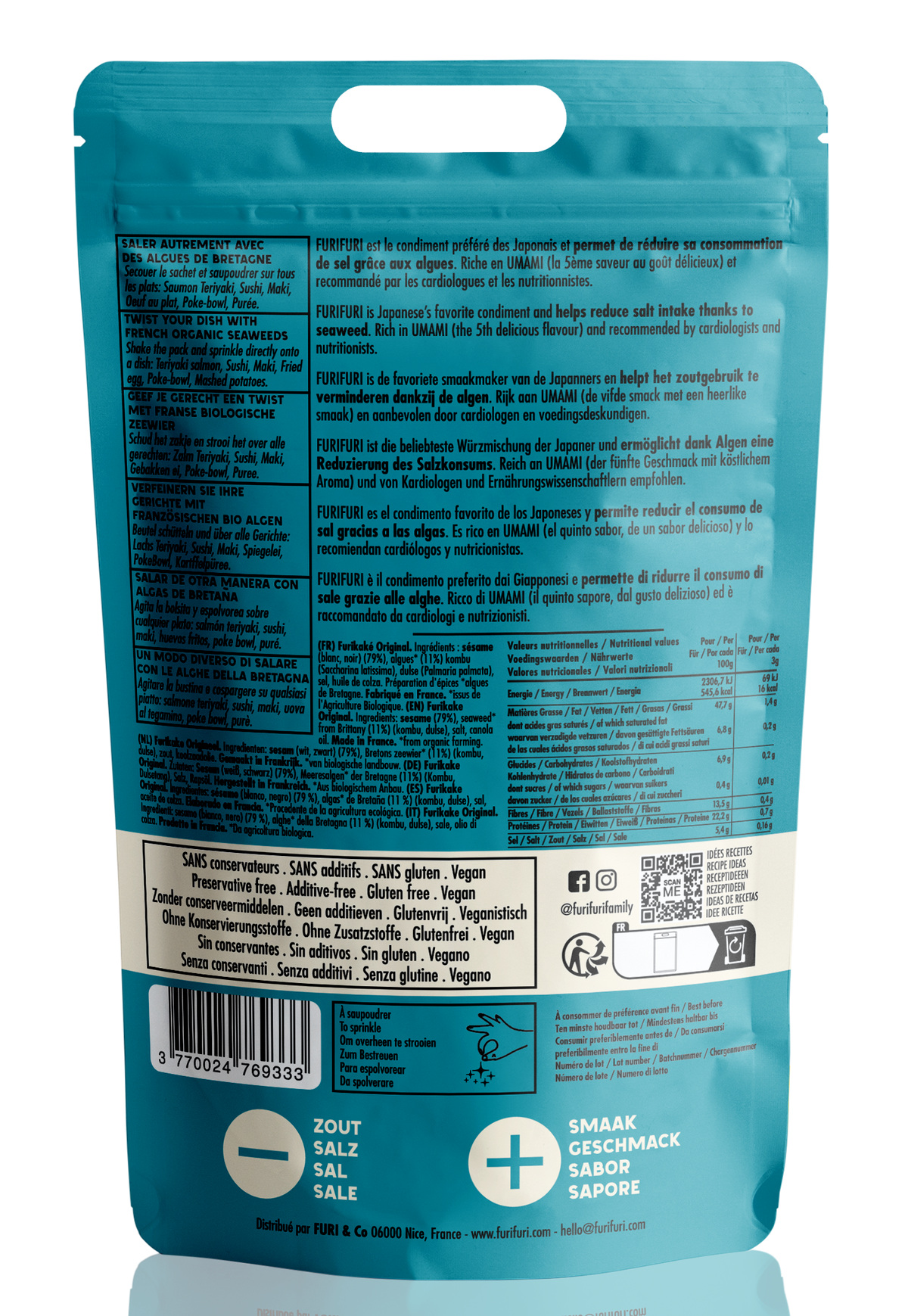 ECO-RECHARGE FURIKAKE ORIGINAL DUO - Alternative au sel - Condiment sésame & algues
