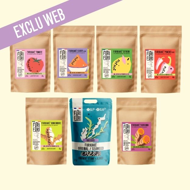 PACK 7 ECO-RECHARGES FURIKAKE - Alternative au sel - Condiment sésame & algues