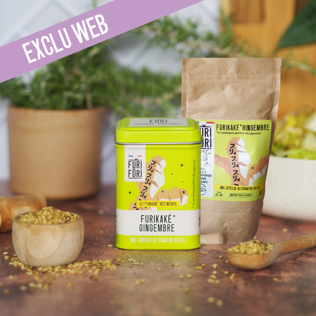 DUO POT & ECO-REFILL FURIFURI GINGER - Alternative to salt - Sesame & seaweed condiment