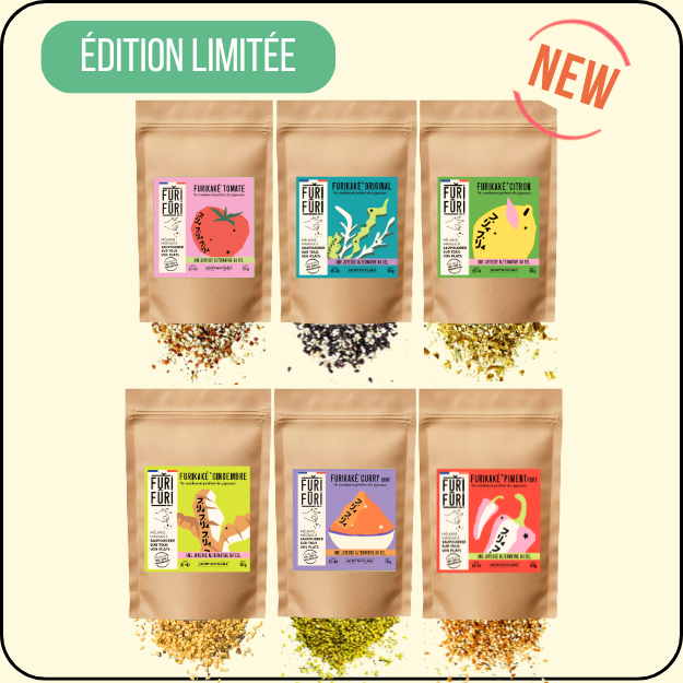 PACK 6 ECO-RECHARGES FURIKAKE - Alternative au sel - Condiment sésame & algues