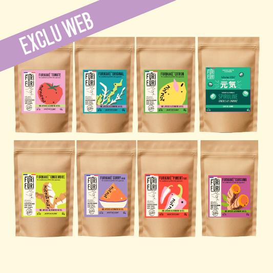 PACK 8 ECO-RECHARGES FURIKAKE - Alternative au sel - Condiment sésame & algues