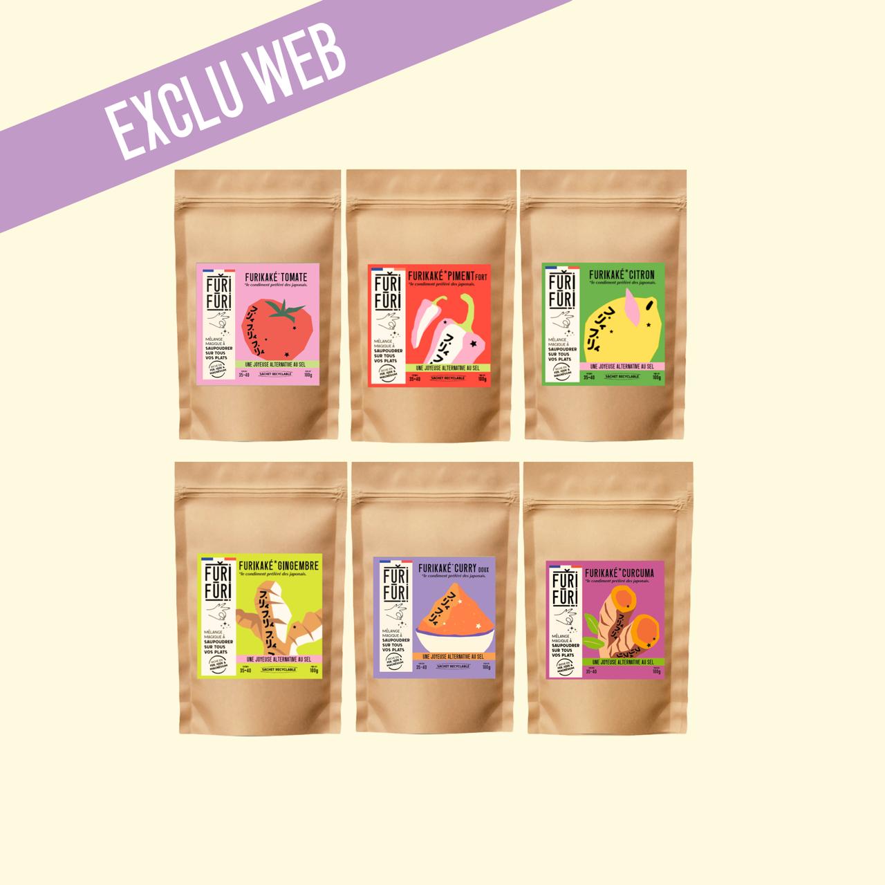 PACK OF 6 FURIKAKE ECO-REFILLS - Alternative to salt - Sesame & seaweed condiment