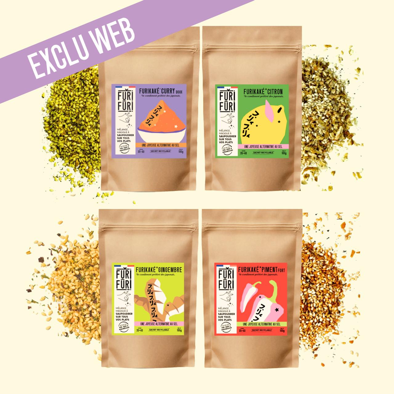 PACK OF 4 ECO-REFILLS FURIKAKE - Alternative to salt - Sesame & seaweed condiment