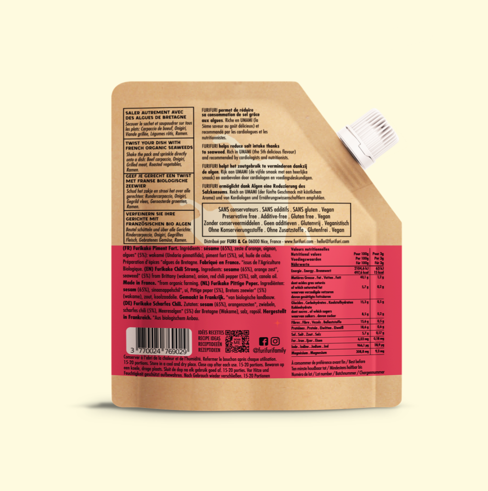 FURIKAKE PIMENT FORT DUO - Alternative au sel - Condiment sésame & algues