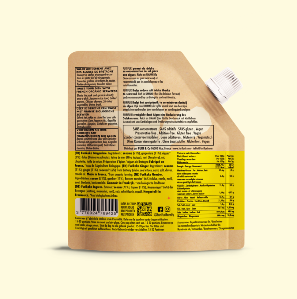 FURIKAKE GINGEMBRE DUO - Alternative au sel - Condiment sésame & algues