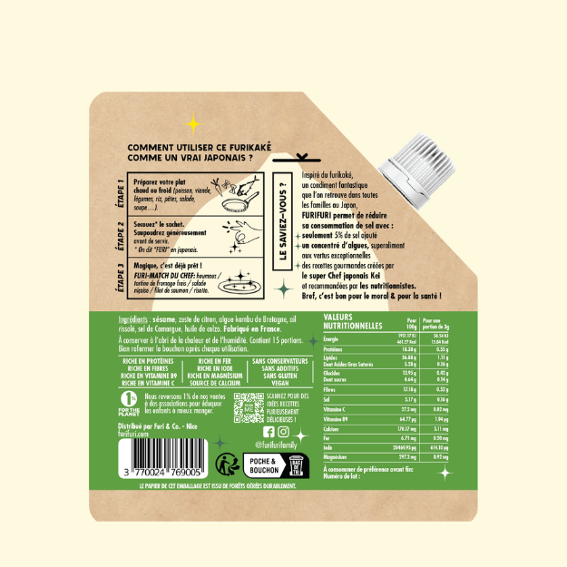 FURIKAKE CITRON - Alternative au sel - Condiment sésame & algues