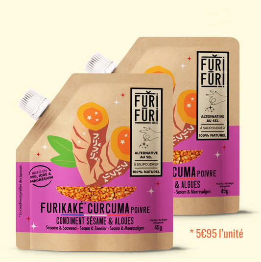 FURIKAKE CURCUMA DUO - Alternative au sel - Condiment sésame & algues