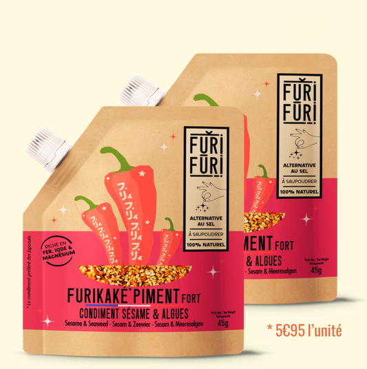 FURIKAKE PIMENT FORT DUO - Alternative au sel - Condiment sésame & algues